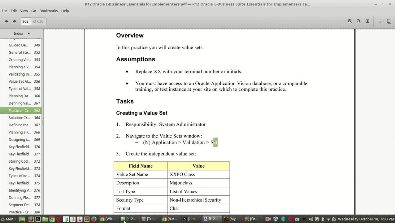 System Administrator responsibility selected, showing related options such as Define Profile Options