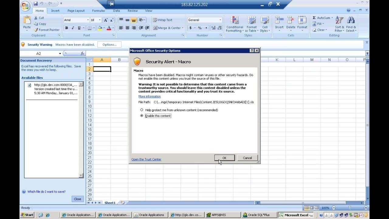 Internet Explorer information bar with the Download File option selected and a message about downloading the file to the desktop