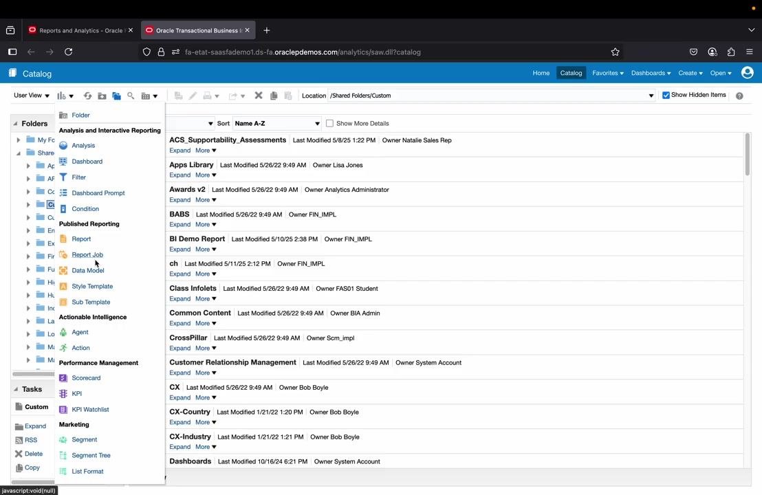 Catalog screen with the Data Model option highlighted in the sidebar