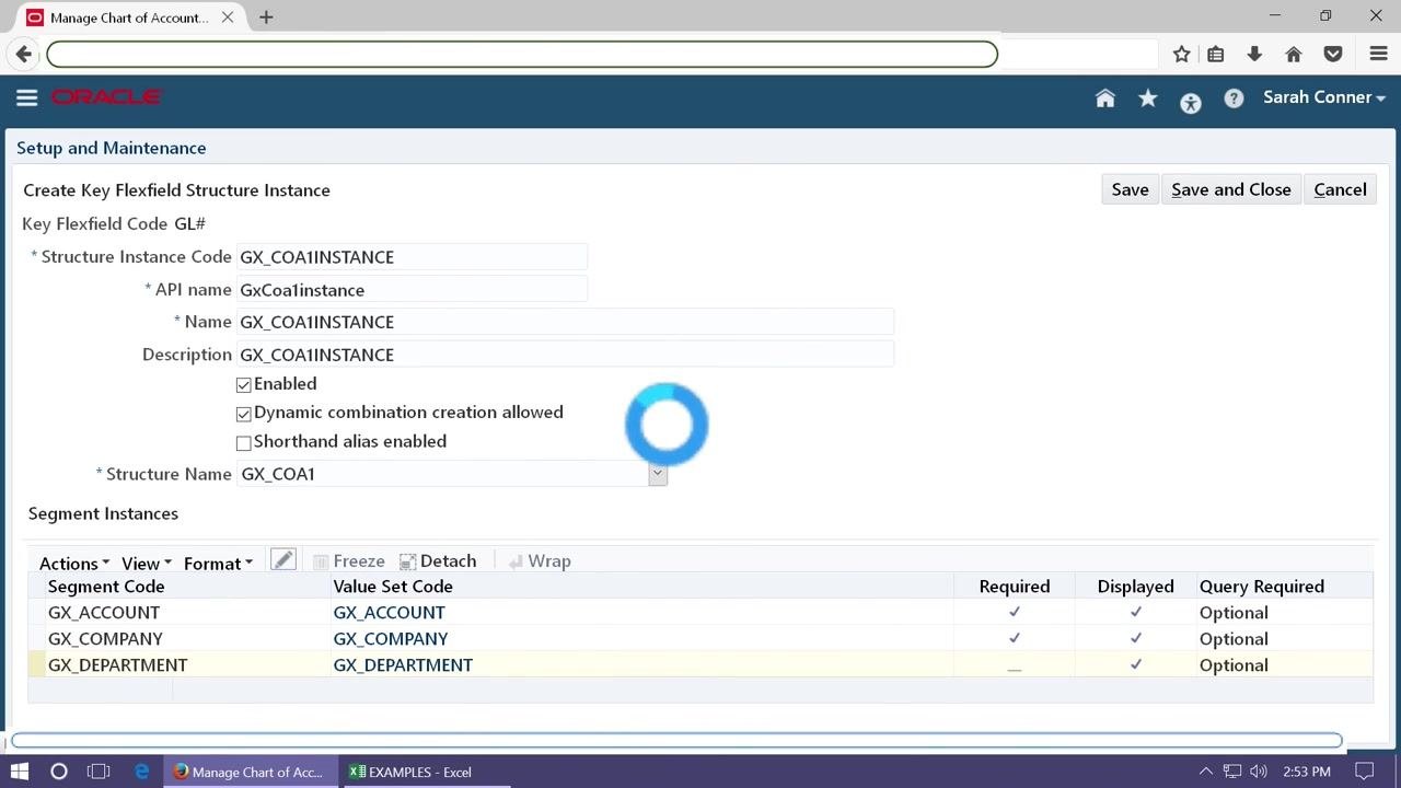 Main screen with all segments configured and a loading indicator visible.