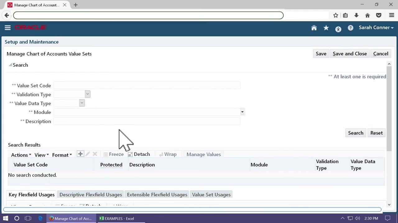 Create Value Set screen for GX_DEPARTMENT with Module set to General Ledger, Validation Type set to Independent, Value Data Type set to Character, Value Subtype set to Text, and Maximum Length set to 3.