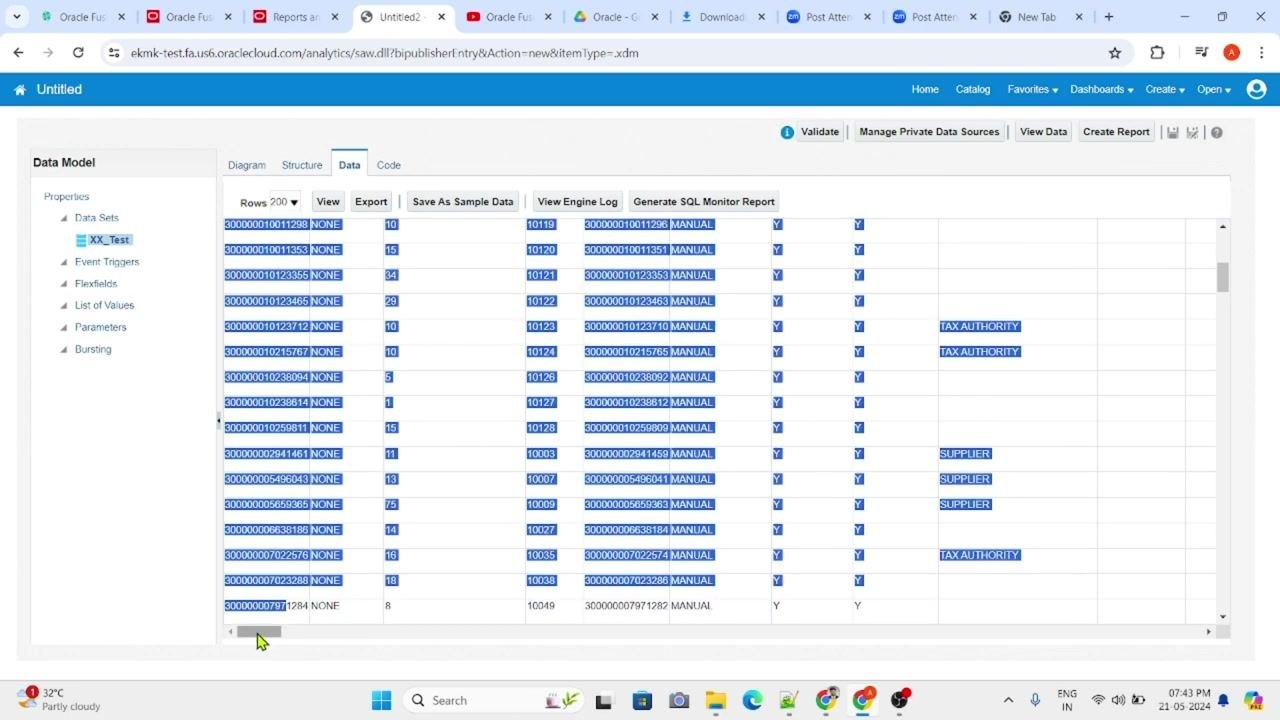 Data tab with the PARTY_ID column header highlighted, indicating that a specific column name is being selected for copying.