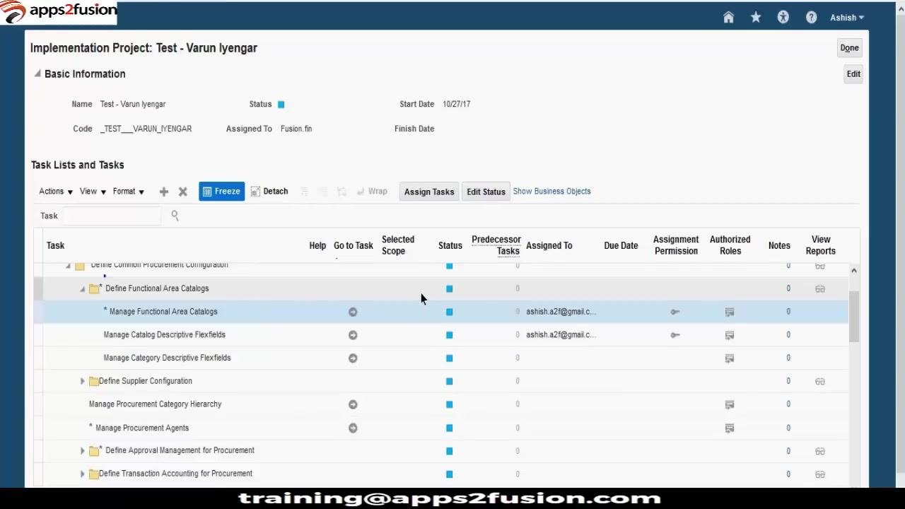 Edit Functional Area Catalog: Purchasing screen showing the Varun Global Segment dropdown with department values