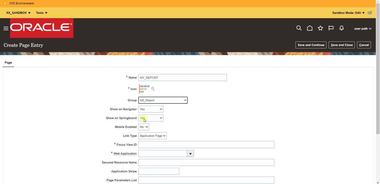 Create Page Entry form with Destination field ready for URL input