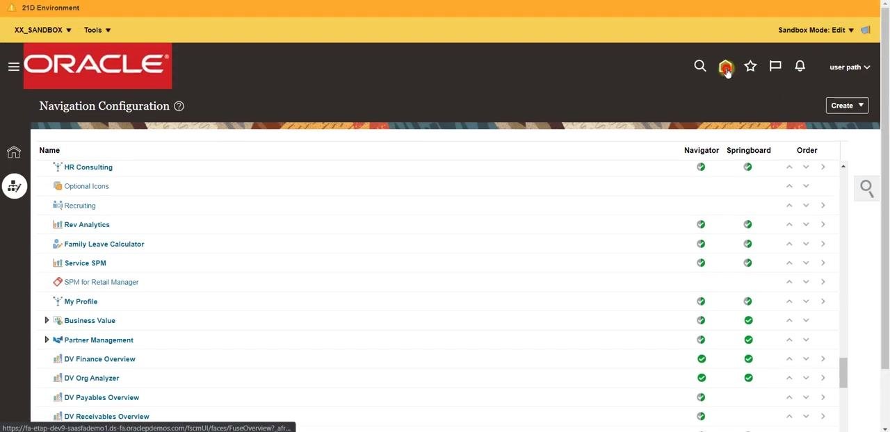 Cursor positioned on the home/navigator icon in the top bar