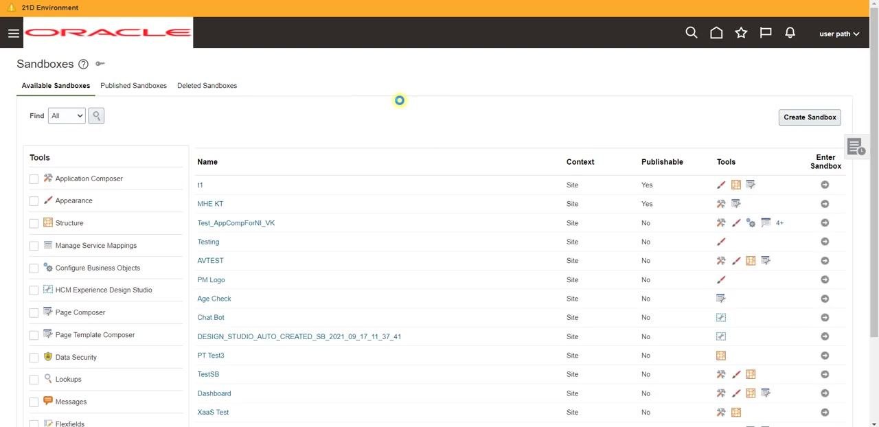 Oracle Cloud home page showing XX_Report and MY_REPORT apps confirming the changes are applied