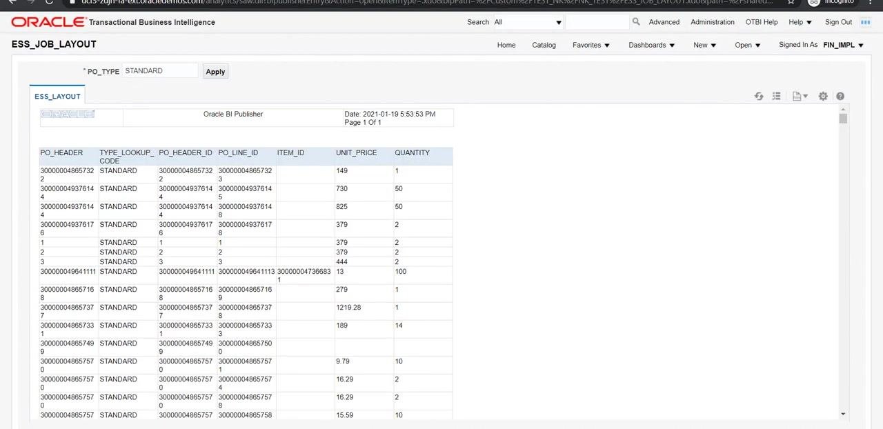Create Job Definition screen with the Application dropdown open, highlighting the selection of Purchasing.