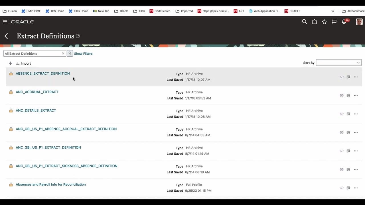 Oracle HCM My Client Groups tab with the Data Exchange tile highlighted among other HR modules.