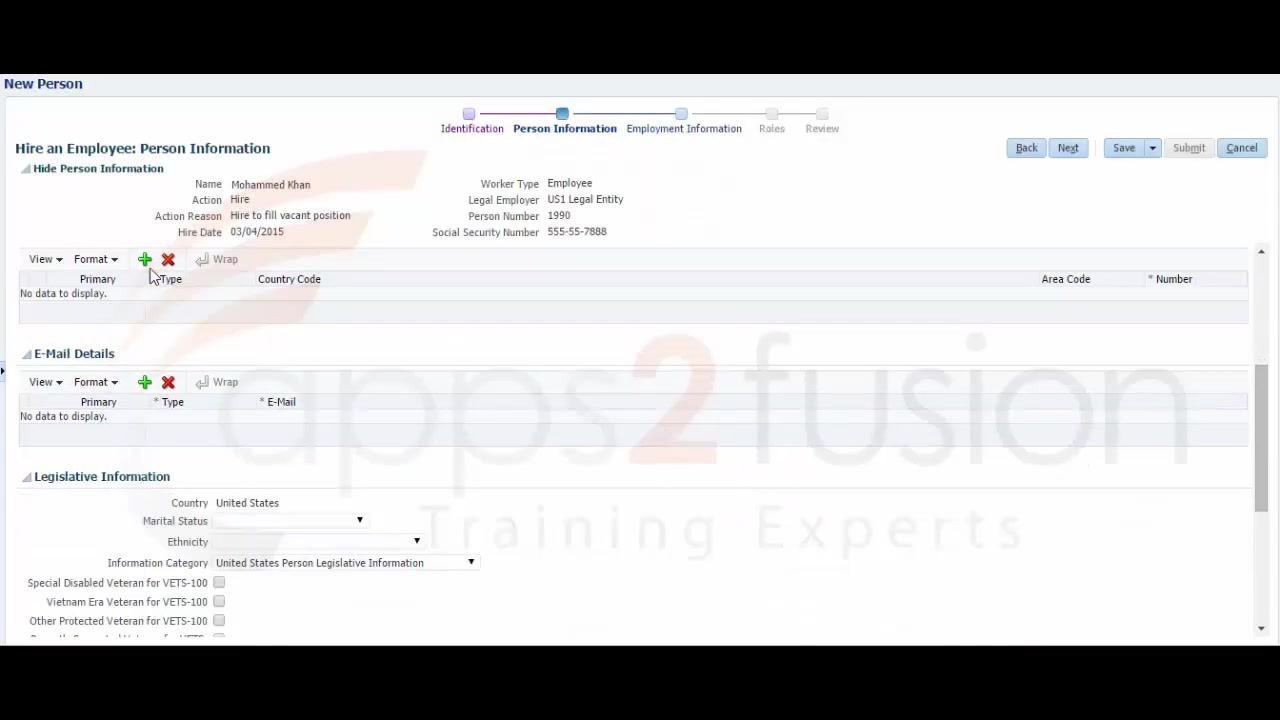 Person Information screen with home address partially filled in, cursor on the Tax District dropdown