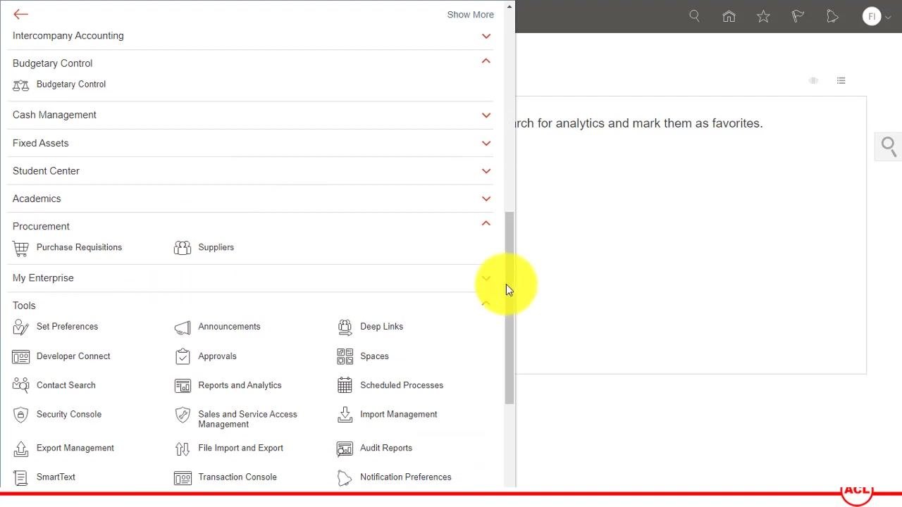 Confirmation message showing the submitted process number at the top of the Manage Accounting Periods screen, with ledger and period statuses visible