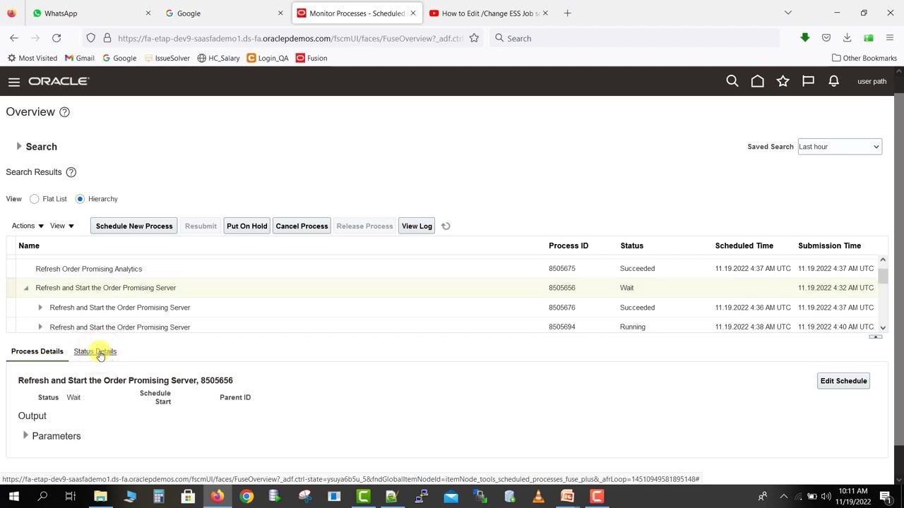 Edit Schedule window showing frequency, start/end times, and a scrollable list of calculated schedule times.