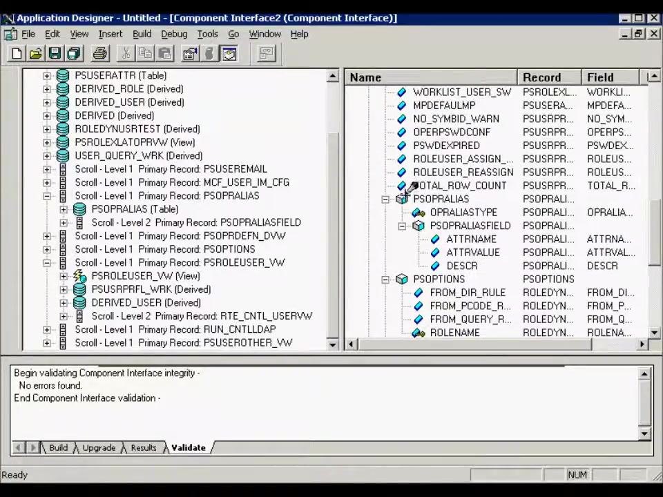 Component Interface view highlighting collections (cube icons) and their child fields