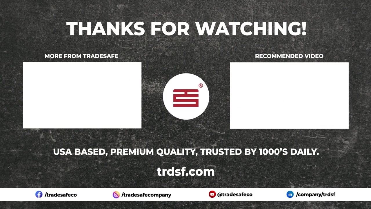 End screen with "THANKS FOR WATCHING!", links for more videos, and the website trdsf.com. Social media handles are displayed at the bottom.