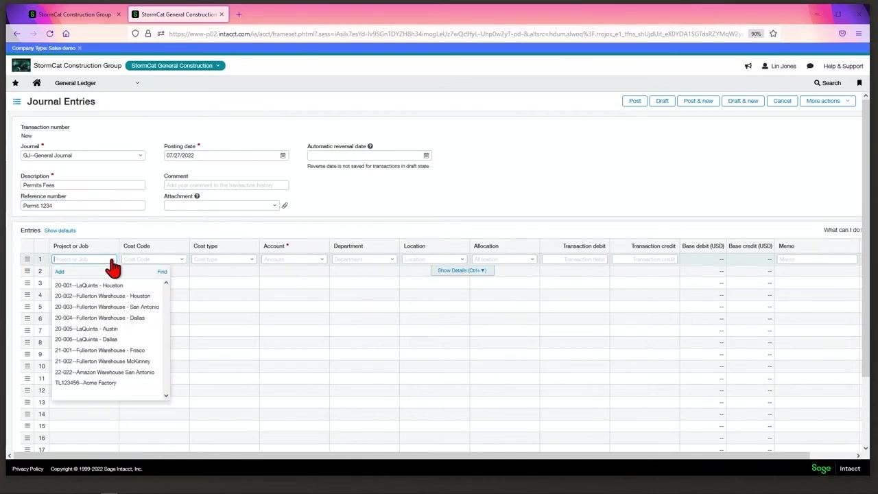 Journal Entries screen with the Attachment field highlighted