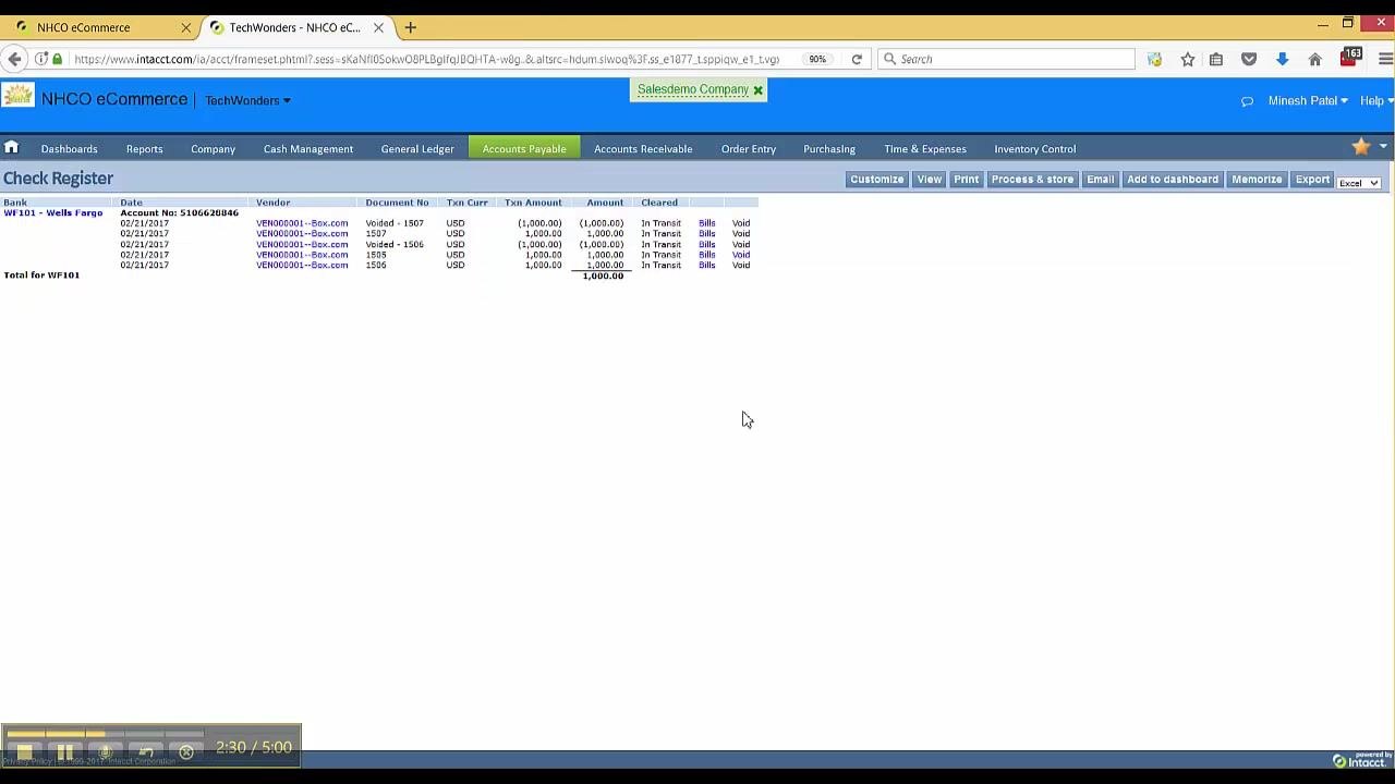 Void Payment Date screen with details filled in, Reverse checkbox selected, and Submit button visible
