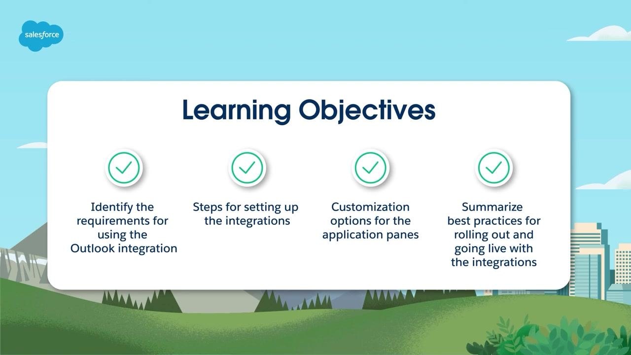 Salesforce Customer Success screen with the Salesforce logo, "Customer Success" text, and a butterfly on the letter "C" against a blue sky background.