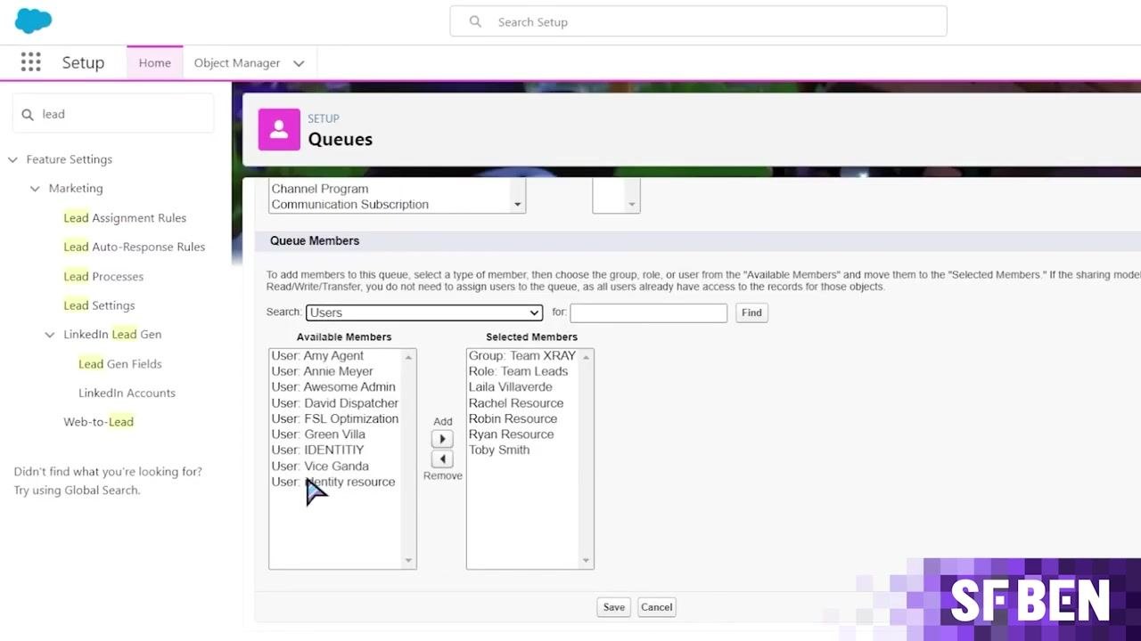 Salesforce Leads list view showing leads owned by the APAC Leads queue, with columns for name, company, status, and owner.