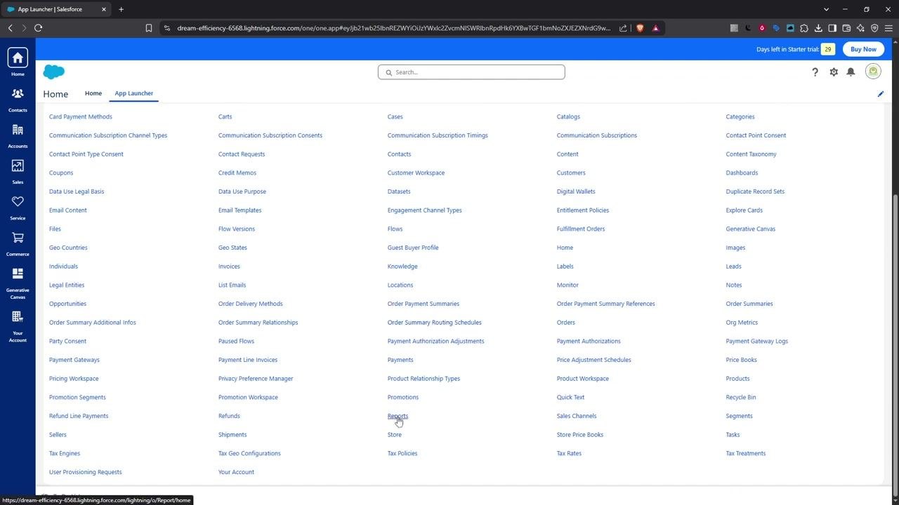 Open report with the More Actions dropdown expanded and the Export option highlighted