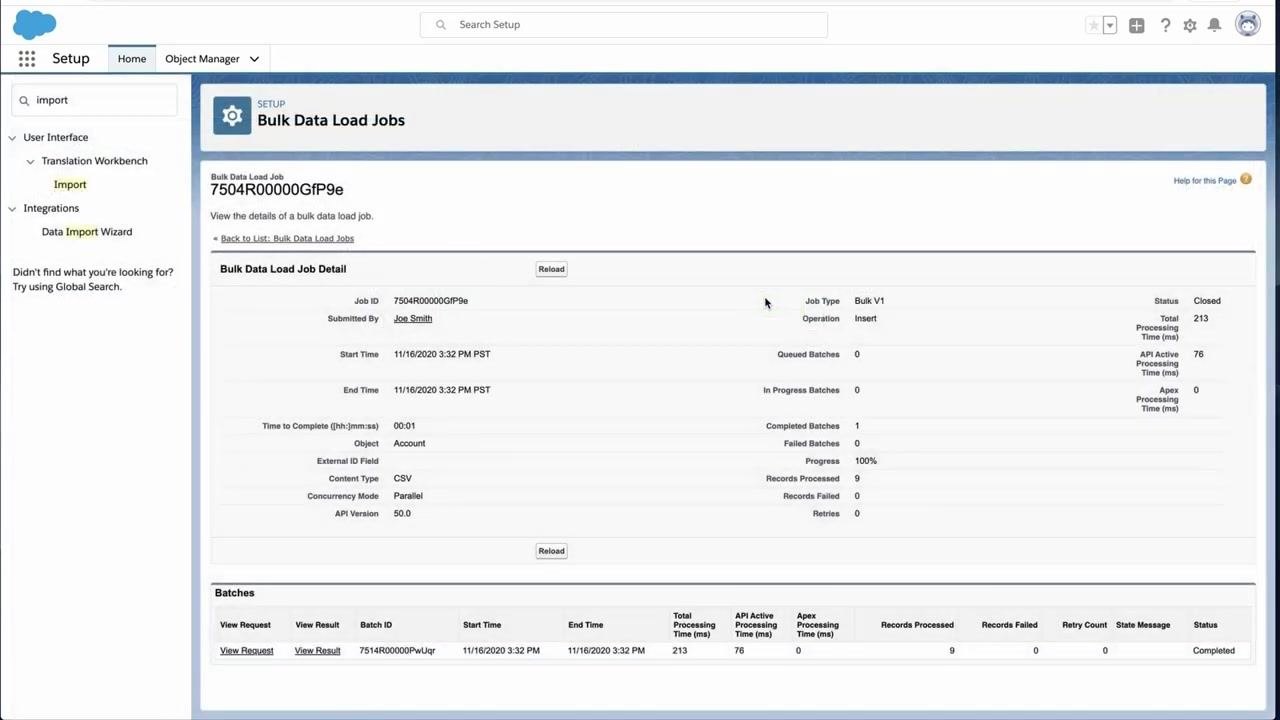 All fields mapped, with the cursor over the Next button in the Data Import Wizard