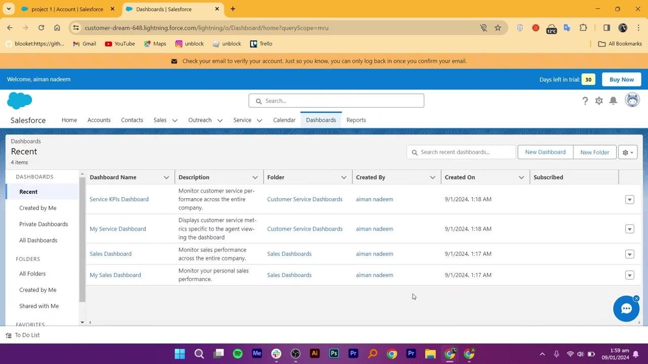 Salesforce Calendar view with calendar and date picker visible, showing logged meeting