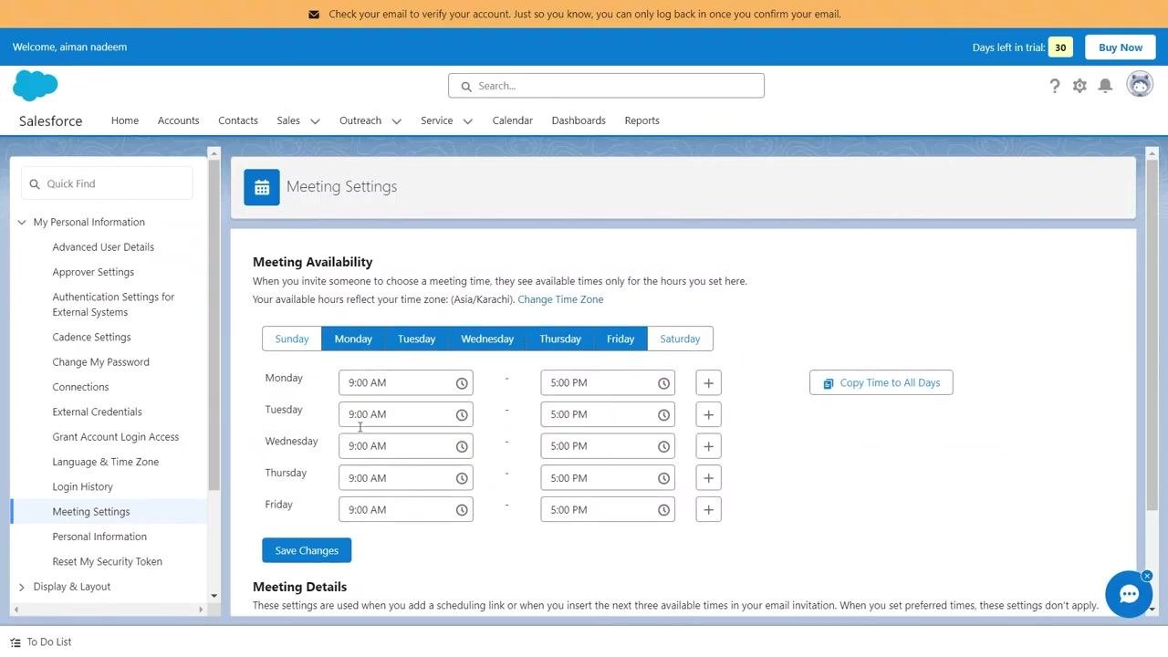 Account details page showing account information, activity options, and related records panels