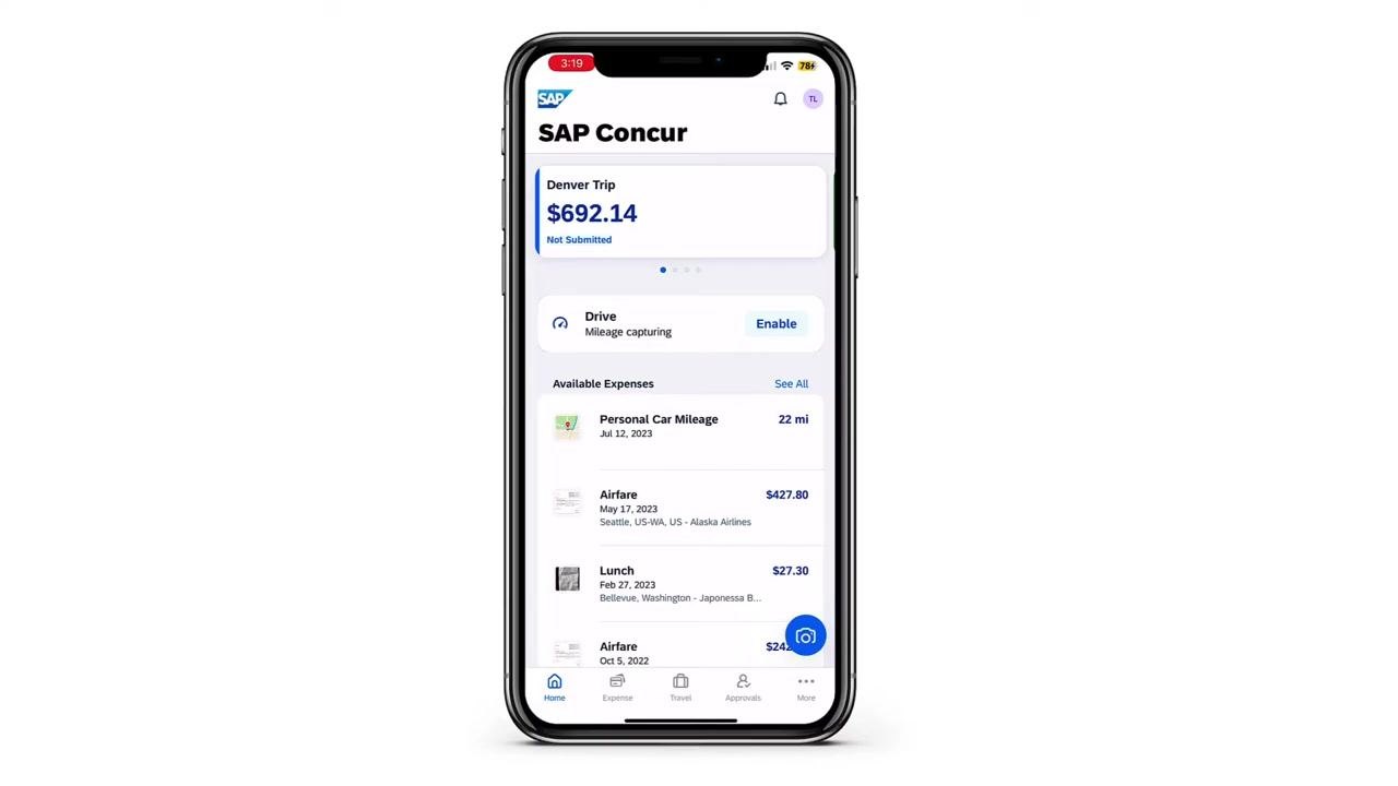 Screen showing three key benefits: gain visibility into transactions, improve compliance across the organization, and simplify the process for employees