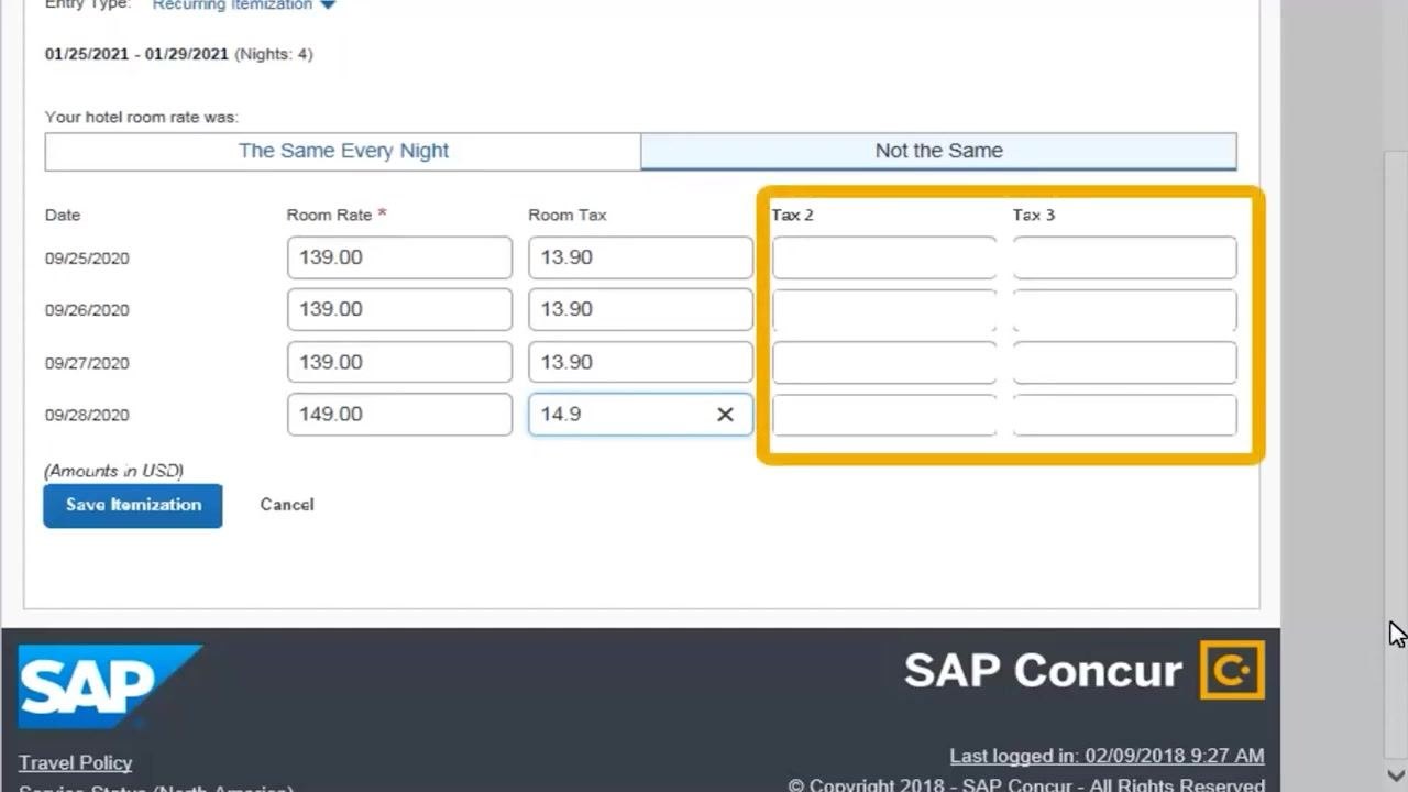 Highlighted Tax 2 and Tax 3 fields for entering additional tax amounts, with the Save Itemization button visible.