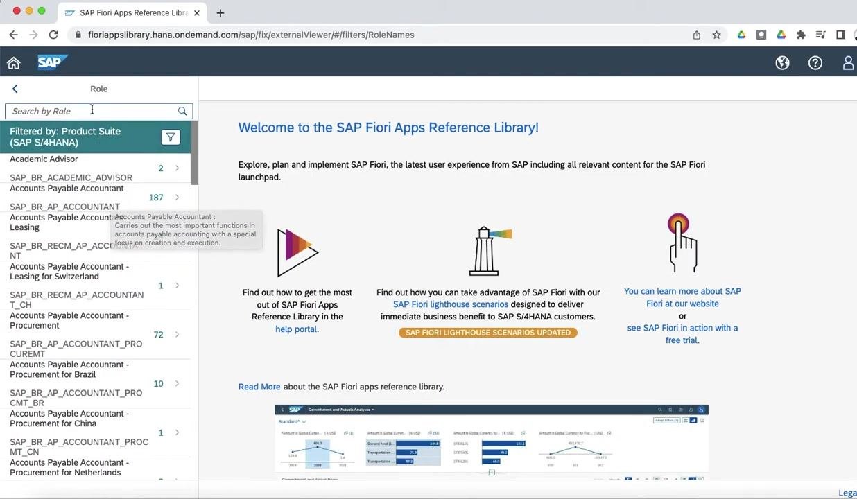 Cursor hovering over "All apps for SAP S/4HANA" in the left sidebar menu