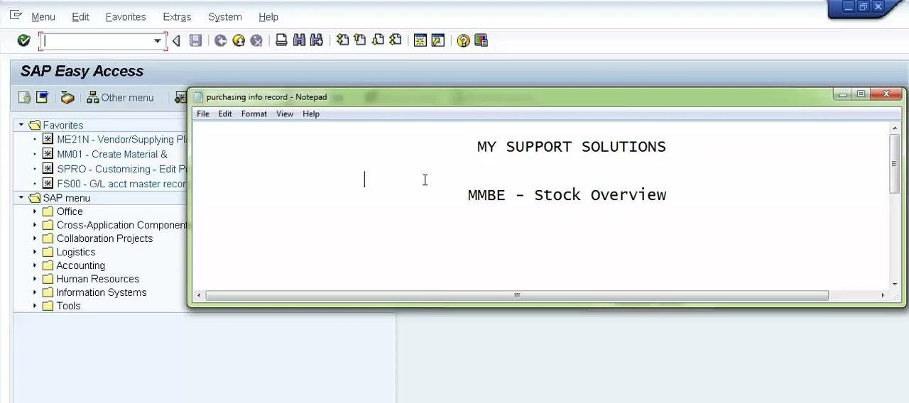 Stock Overview screen with the Material field filled in as 100-100