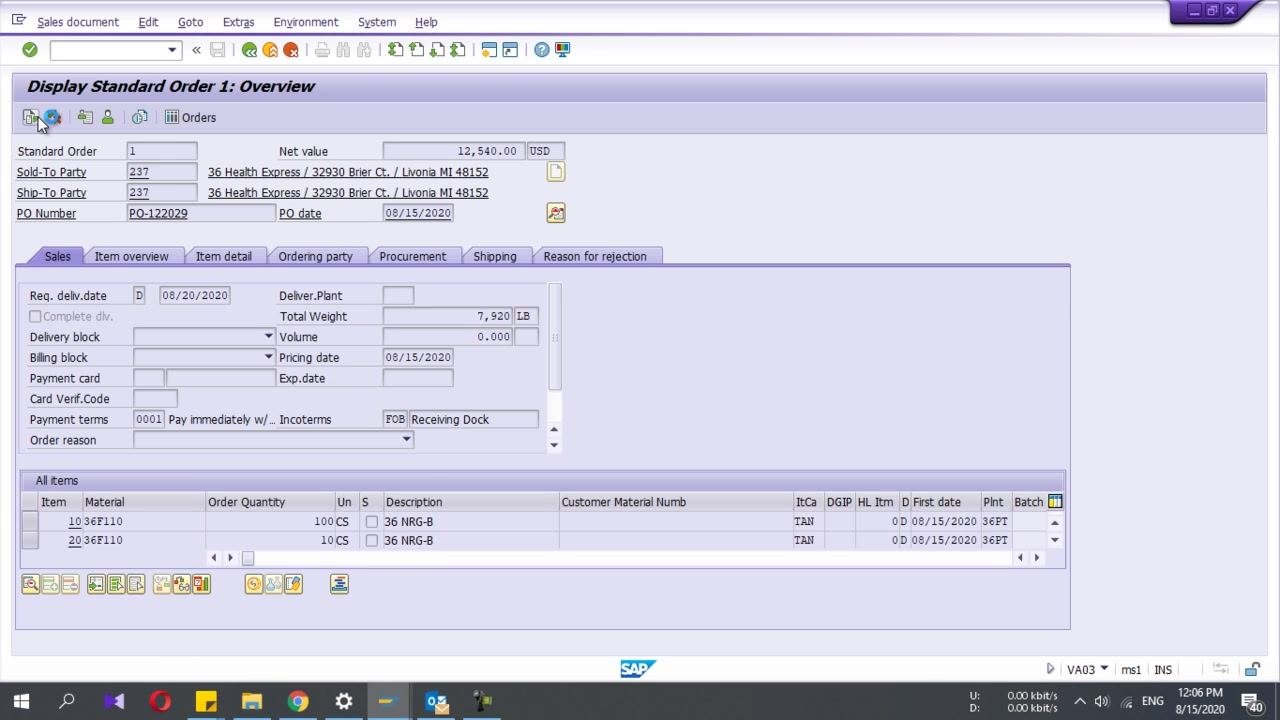 Change Outbound Delivery: Overview screen with the Post Goods Issue button highlighted