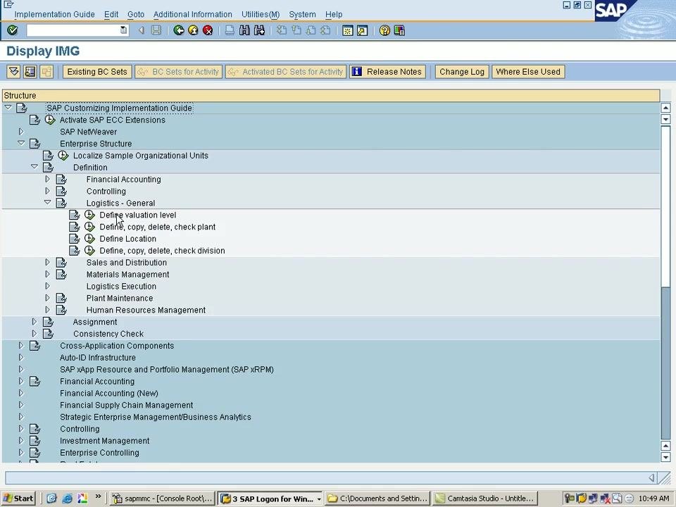 Choose Activity dialog showing the Define Division and Copy, delete, check division options