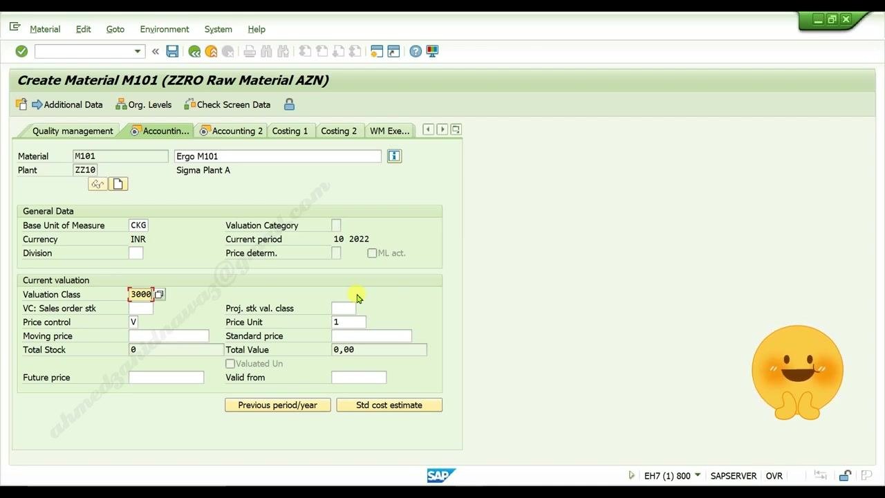 SAP confirmation dialog asking "Do you want to save your data for this material first?" with Yes highlighted