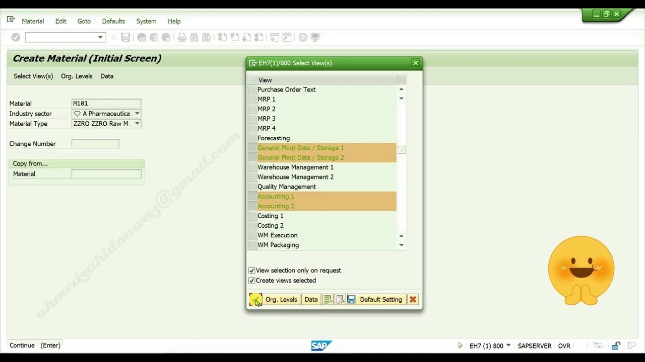 Select View(s) dialog with the Continue (green checkmark) button highlighted