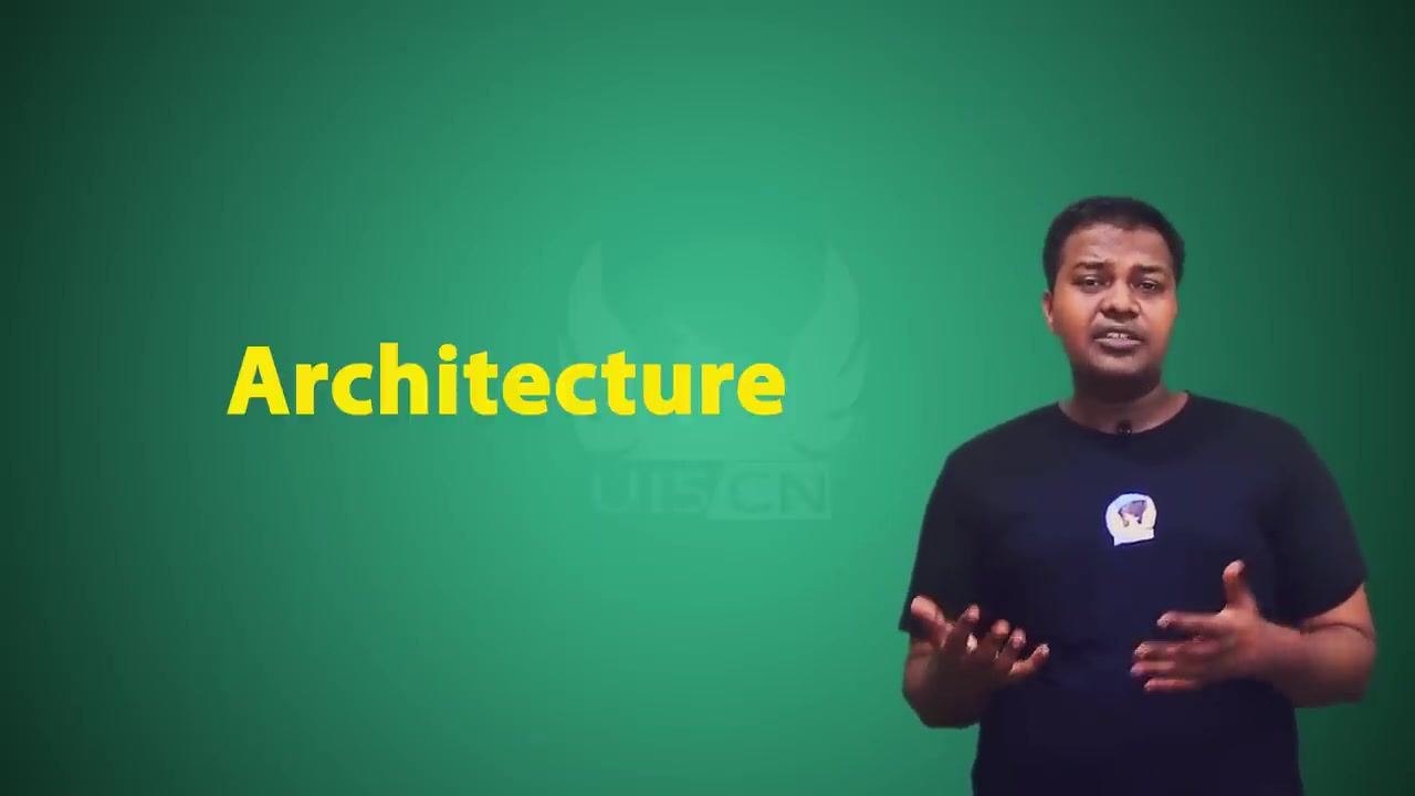 Presenter discussing types of Fiori applications, "Architecture" text visible.