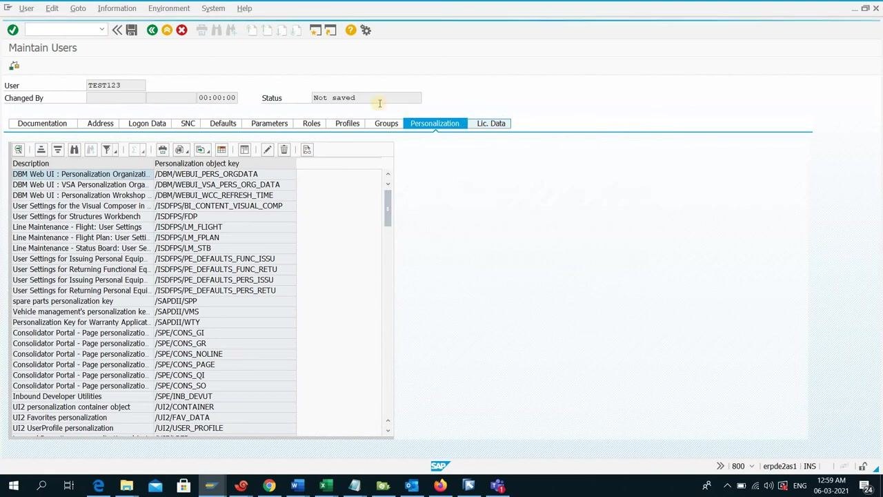 Profiles tab being selected, showing the transition from the Roles tab to the Profiles tab