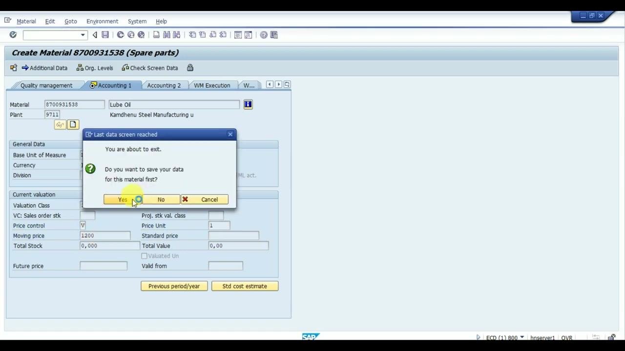 Organizational Levels dialog with plant 9711 entered, ready to select views
