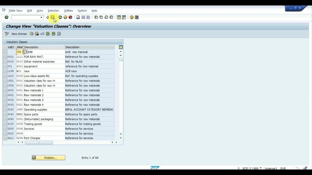 Change View "Account Category Reference": Overview screen showing the OMS2 entry with description "Reference for spare parts"
