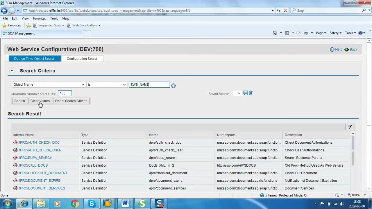 Configuration of New Binding for Service Definition 'ZWS_NAME' is open. Service Name and New Binding Name fields are being filled with ZWS_NAME