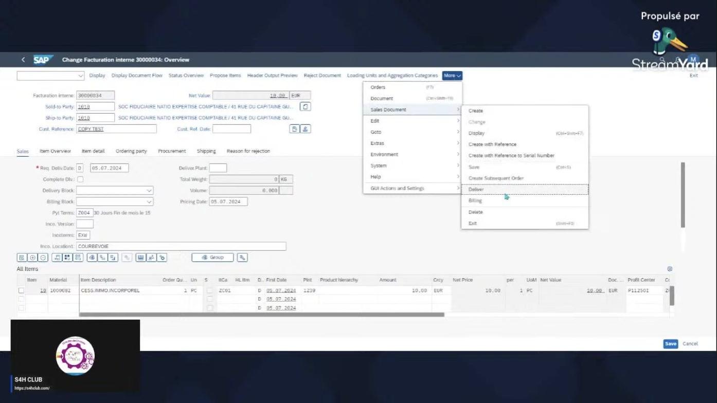 Display Sales Order - VA03 with multiple sales orders and one selected