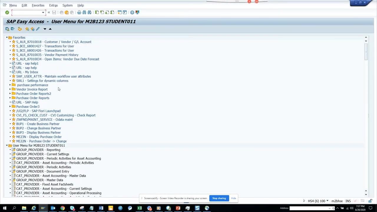 SAP Easy Access menu with the /IWFND/MAINT_SERVICE transaction highlighted