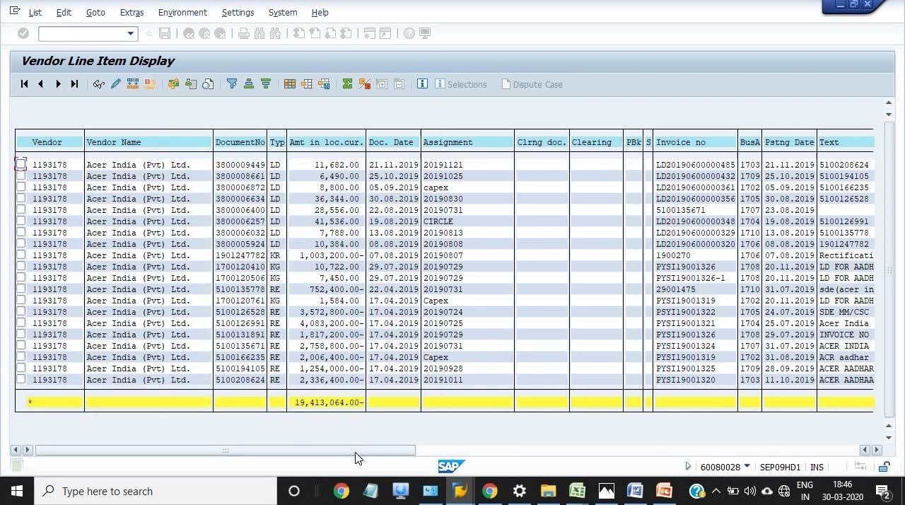 Change Layout dialog in SAP, showing a search for withholding tax-related fields in the Hidden Fields list.