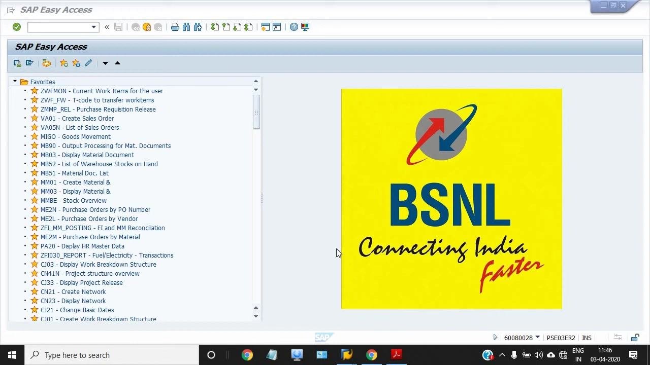 SAP Easy Access screen with navigation menu and company logo