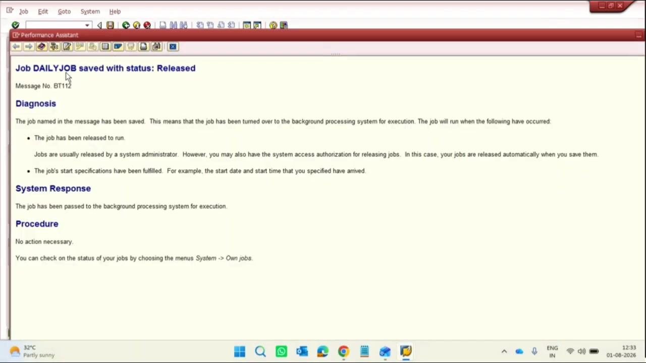 SAP window for starting the job immediately, showing background resources and options for periodic jobs and restrictions.
