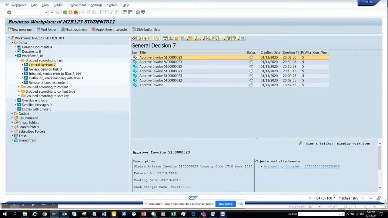 Command field with SBWP entered on the SAP Easy Access screen