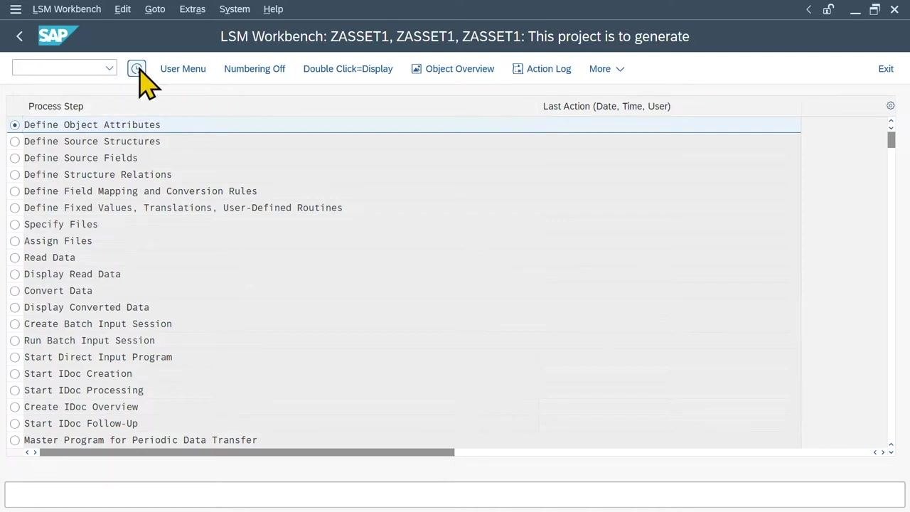 LSM Workbench Change Object Attributes screen with the Change button highlighted