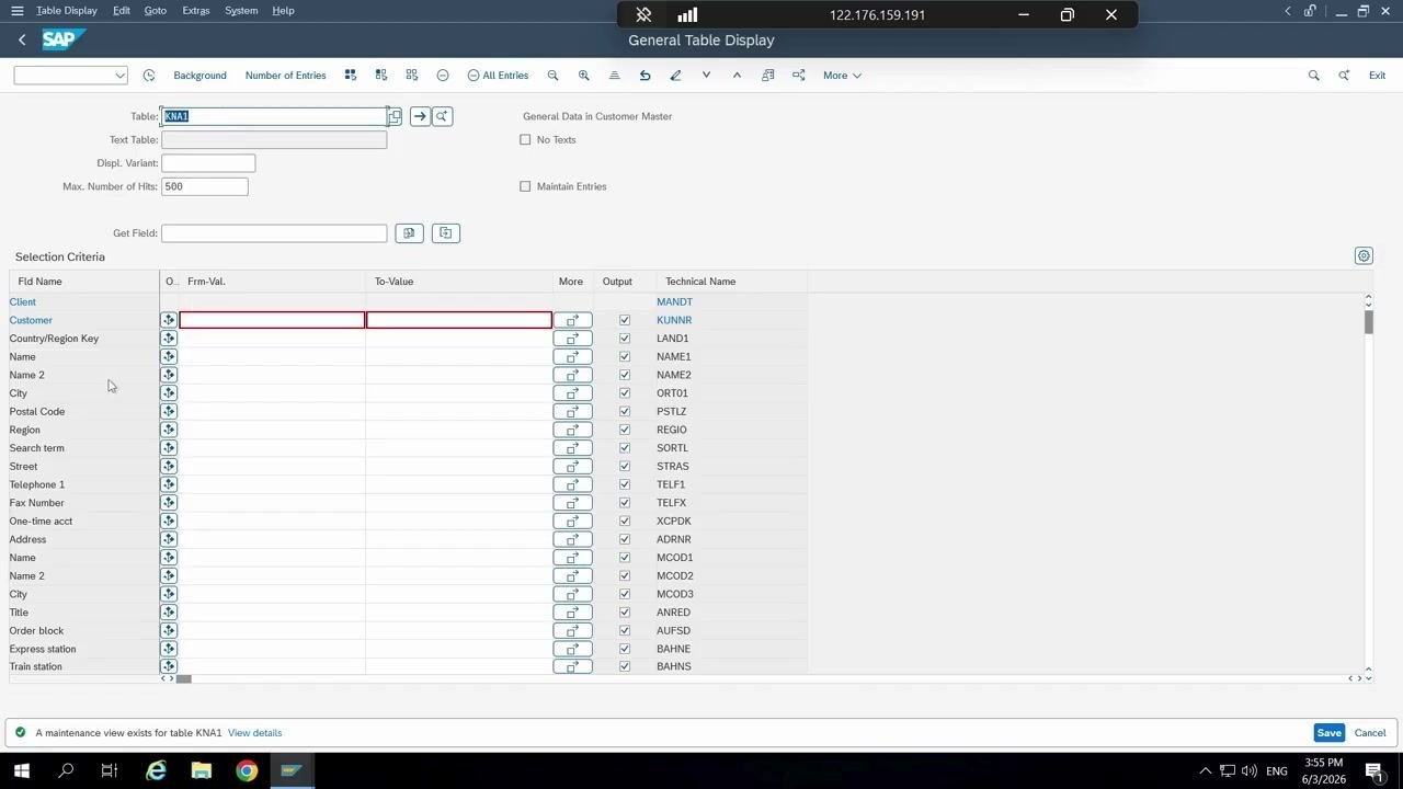 Command field with 'SE16N' entered, with the SAP Easy Access menu visible in the background.
