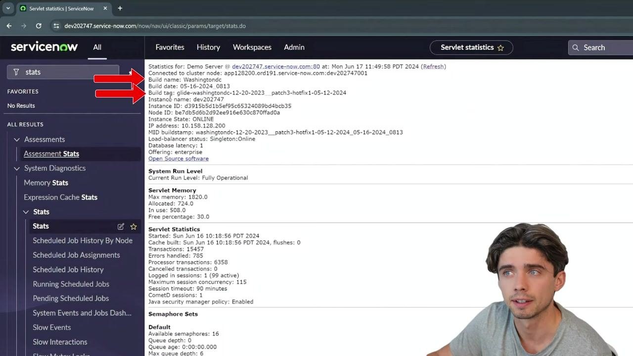 ServiceNow interface showing the Application Navigator filter box on the left, with the main dashboard and menu options such as Self-Service, Business Applications, and Dashboards visible.