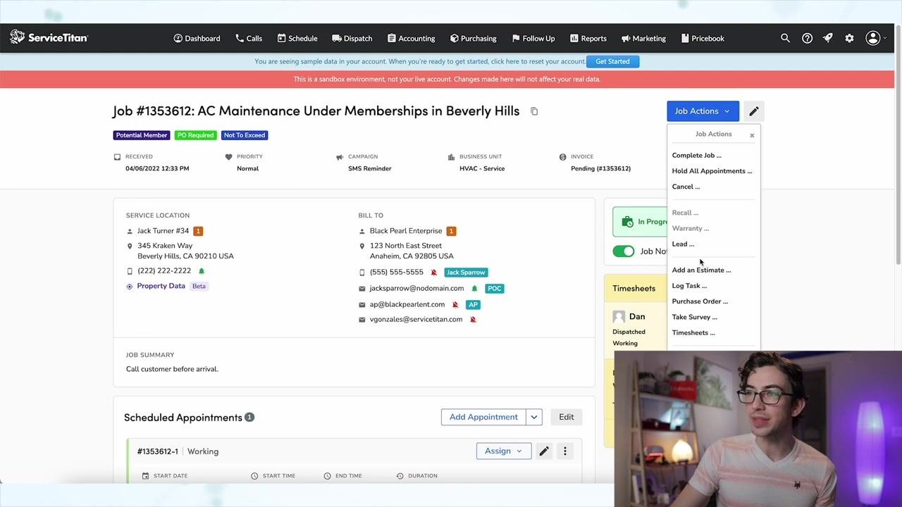 Build Estimate(s) modal showing template options and a price breakdown