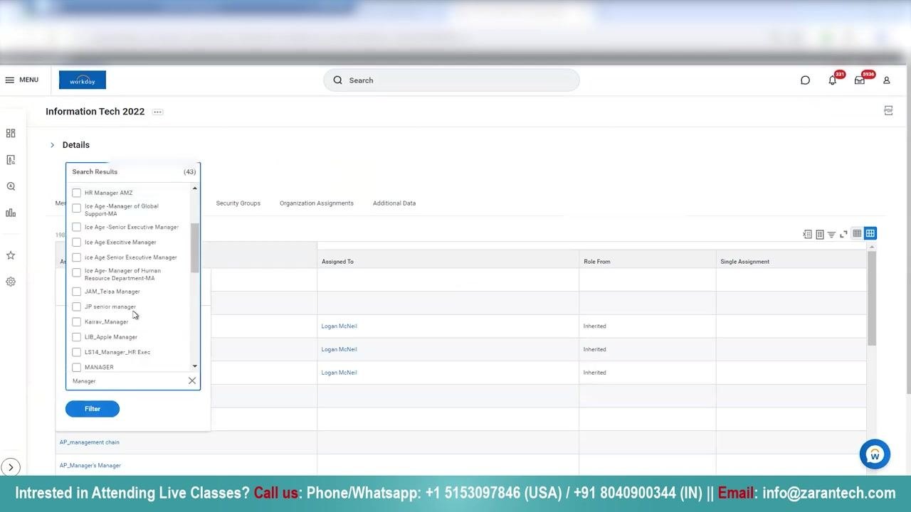 Information Tech 2022 organization details page with Members tab selected and no items available