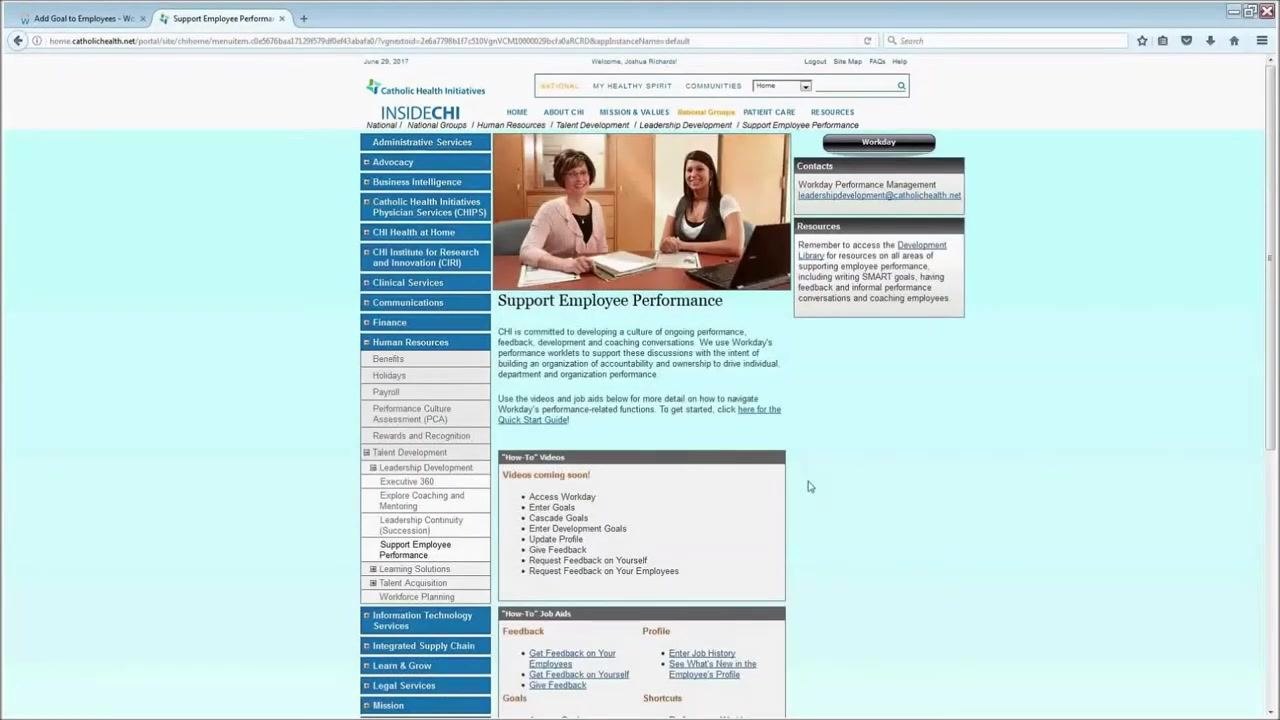 Add Goal to Employees screen with the Submit button visible, ready for final submission